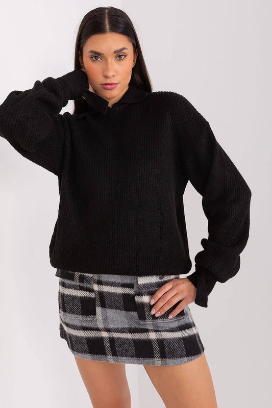 Women's Convertible Collar Sweater – Button-Up Turtleneck Style